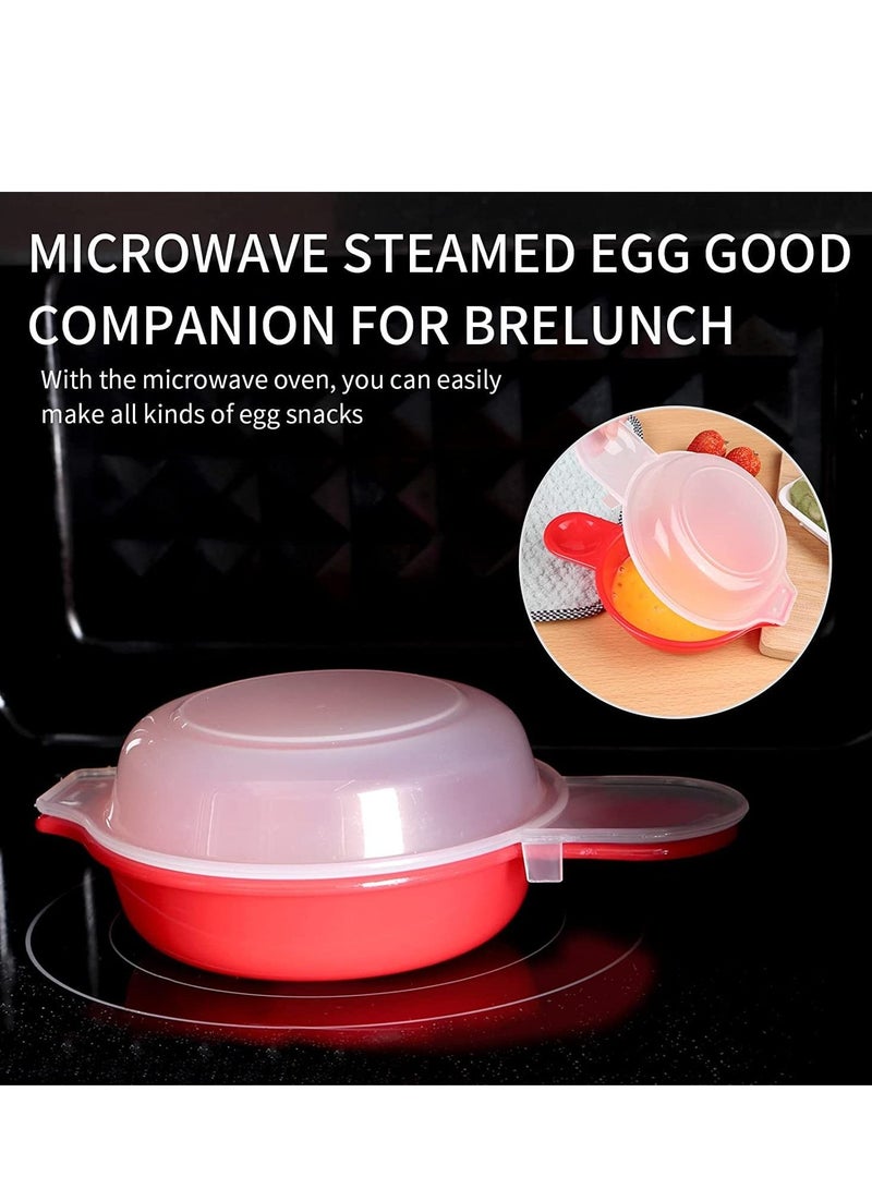 Microwave Egg Cooker, 1 Minute Fast Hamburg Omelet Maker Kitchen Cooking Tool 2 sets (Red) - Image 3