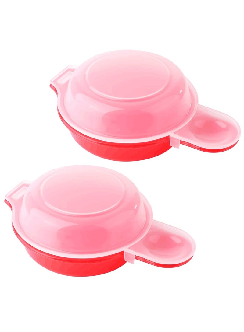 Microwave Egg Cooker, 1 Minute Fast Hamburg Omelet Maker Kitchen Cooking Tool 2 sets (Red) - Image 1