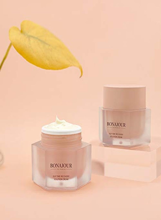 BONAJOUR] Vegan beauty EGF Time Recovery Premium High Nutrition & Moisturizing Cream - Anti-Aging, Anti-Wrinkle for dry skin 1.6 Fl. Oz - Image 2