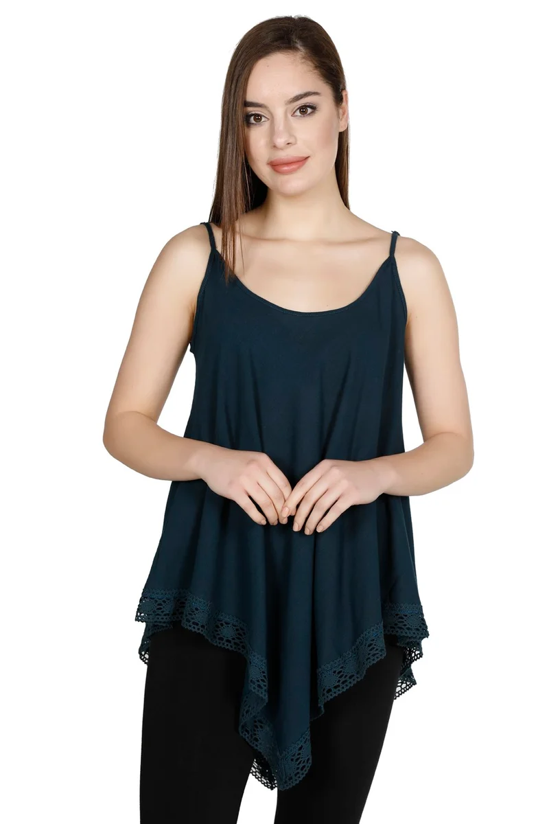 اليش شيل بيزي Suspended Sile Cloth Cagla Blouse Petrol Ptrl