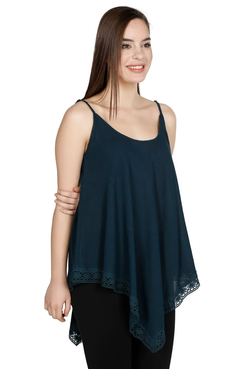 اليش شيل بيزي Suspended Sile Cloth Cagla Blouse Petrol Ptrl