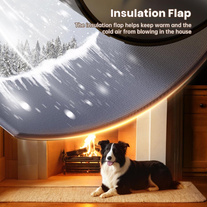 PETCOMING 3-Flap Dog Door, Large Doggy Door, Doggie Door for Install in Interior and Exterior Doors or Wall, Insulation Layer, 2 Magnetic Flaps, Closing Panel, Never Rust, for Pet Up to 100lb (Large) - Image 2