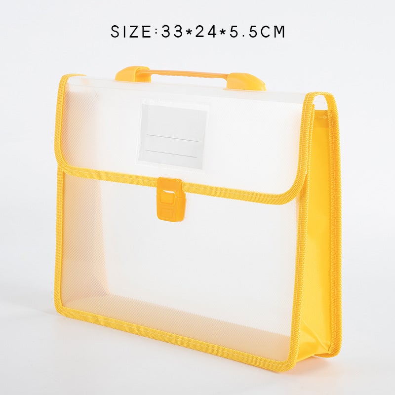 A4 Document Bag Large Capacity Briefcase Organizer bright yellow 
