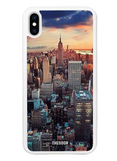 Protective Case Cover For APPLE IPHONE X/XS  Newyork City  (White Bumber)