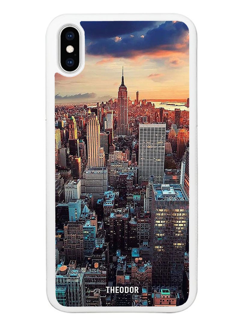 Theodor - Protective Case Cover For APPLE IPHONE X/XS  Newyork City  (White Bumber) - Image 1