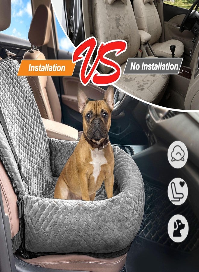 Sephyroth Dog Car Seat for Small/Medium Dogs,Dog Car Bed Washable Pet Travel Safety Seat,Super Soft Safe Removable Puppy Car Seat(Gray) - Image 5