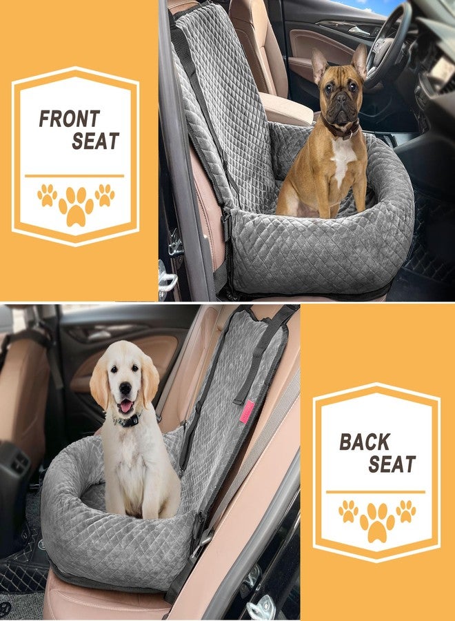 Sephyroth Dog Car Seat for Small/Medium Dogs,Dog Car Bed Washable Pet Travel Safety Seat,Super Soft Safe Removable Puppy Car Seat(Gray) - Image 4