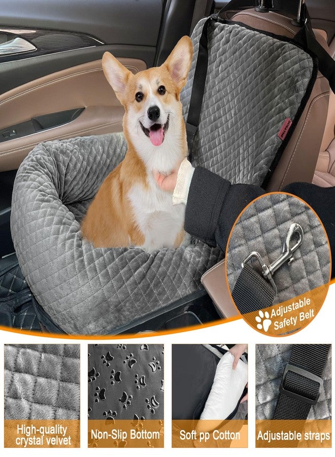 Sephyroth Dog Car Seat for Small/Medium Dogs,Dog Car Bed Washable Pet Travel Safety Seat,Super Soft Safe Removable Puppy Car Seat(Gray) - Image 3