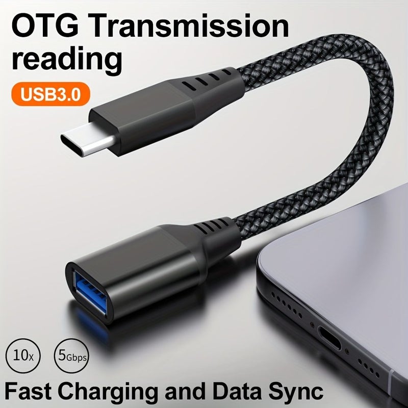 محول USB 3.0 من النوع C باللون الرمادي OTG بسرعة 5 جيجابت في الثانية لنقل البيانات للكمبيوتر المحمول واللوحي - Image 4