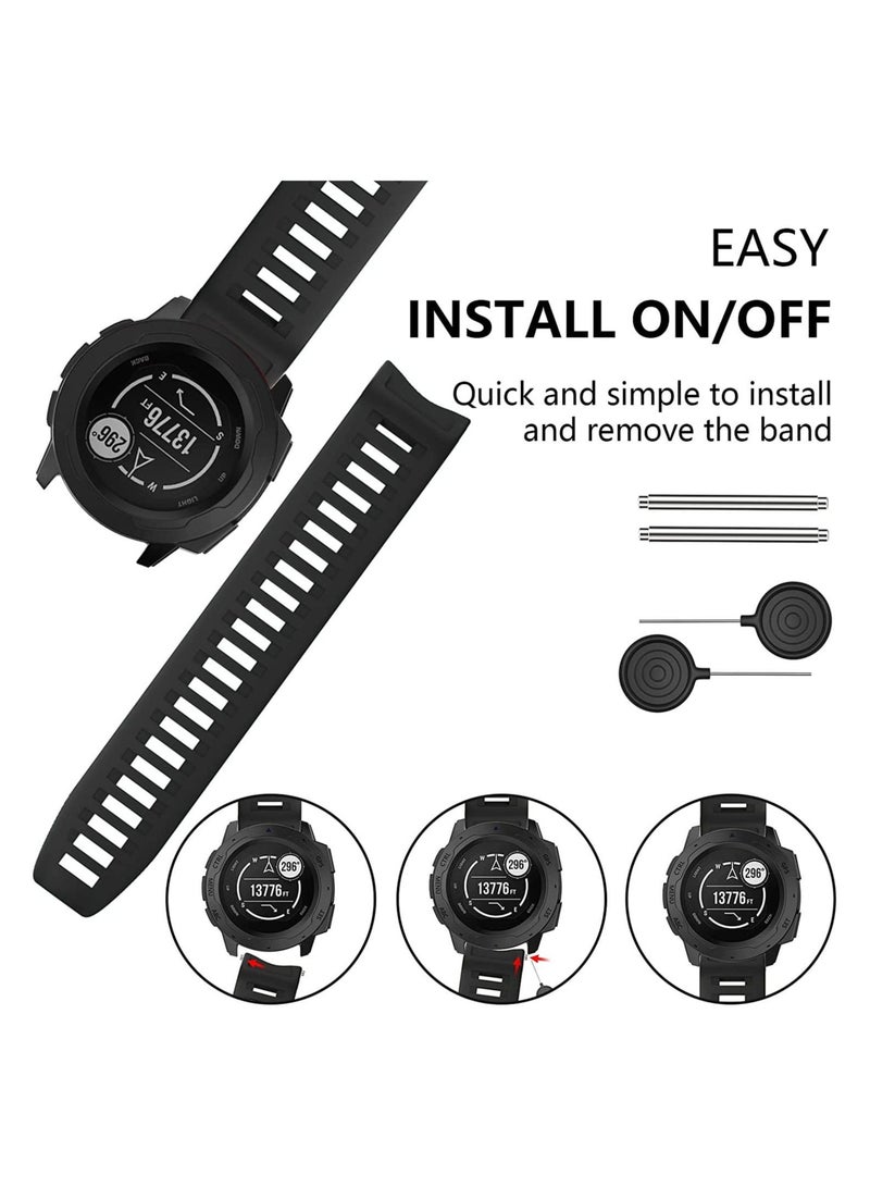 Captaintech Watch Band Waterproof Wristband Strap for Garmin Instinct Soft Silicone Replacement Watch Strap for Garmin Instinct Garmin Instinct 2 Solar Tactical with Adapter Tools - Image 5
