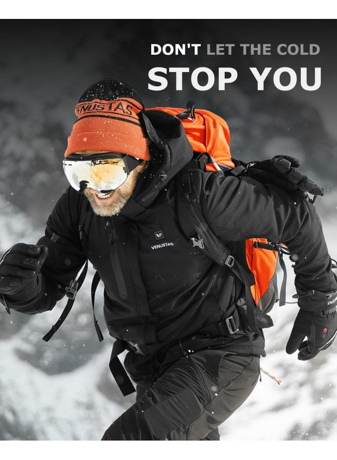 Venustas Venustas Men's Heated Jacket with Battery pack 7.4V, Windproof Electric Insulated Coat with Detachable Hood  - Image 2