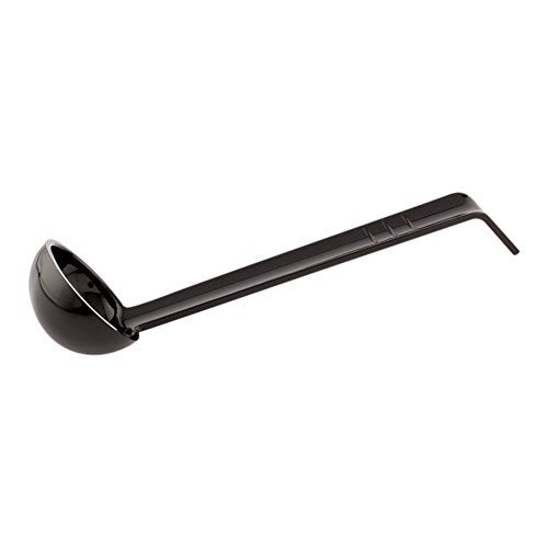 Restaurantware 1 Ounce Serving Ladle 1 Hook Handle Portion Ladle - Dishwasher-Safe Reusable Black Plastic Gravy Ladle For Stirring Pouring And Serving - Image 2