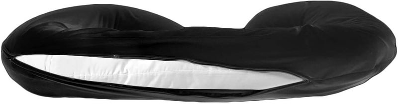 Betty Dain Stretch Jersey Pregnancy/Maternity Pillowcase C-Shape Compatible, Pillowcase Replacement, 100% Cotton Jersey, Dual Zippers, Stretch Fabric, Machine Washable, 60 x 25 in., Black - Image 3