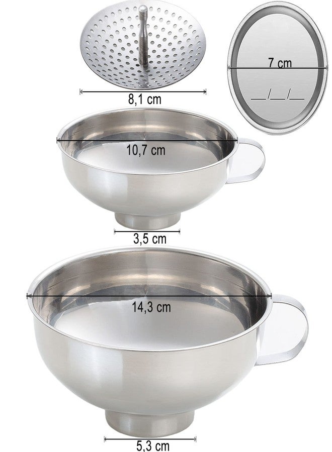 Kalave Canning Funnel, Food Grade Stainless Steel Canning Funnels with Strainer, Wide Mouth Funnels for Kitchen Use, Canning Supplies Kit for Wide and Regular Mason Jars - 3 Pack (Small and Large) - Image 2