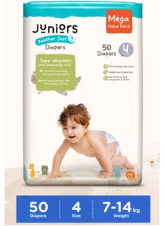 50-Piece Tape Style Diapers 6-36 Months Size 4 (7-14 kg) Feather Soft Value Pack - pzsku/ZDC09DED9F5A6BF60DF10Z/45/_/1738758351/73614ba8-873f-4b60-b2ae-3b87799f1753