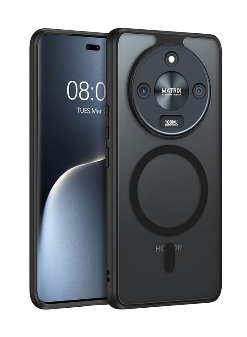 اووكاي غطاء حماية ذكي متوافق مع هاتف Honor X9C، ومتوافق مع MagSafe، وغطاء حماية مغناطيسي مدمج مضاد للصدمات لهاتف Honor X9C الذكي (أسود) - Image 1