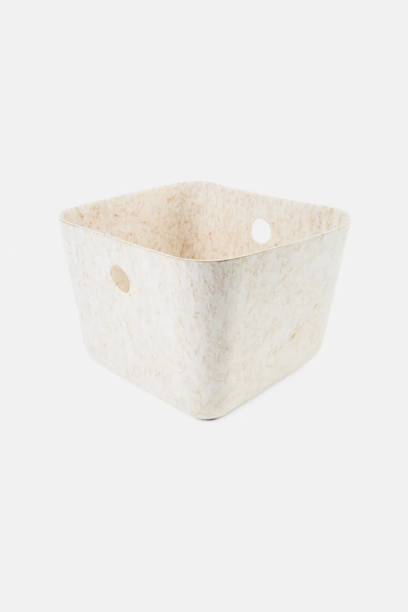 Muy Mucho Textured Side Handle Multi Purpose Storage Box, Beige