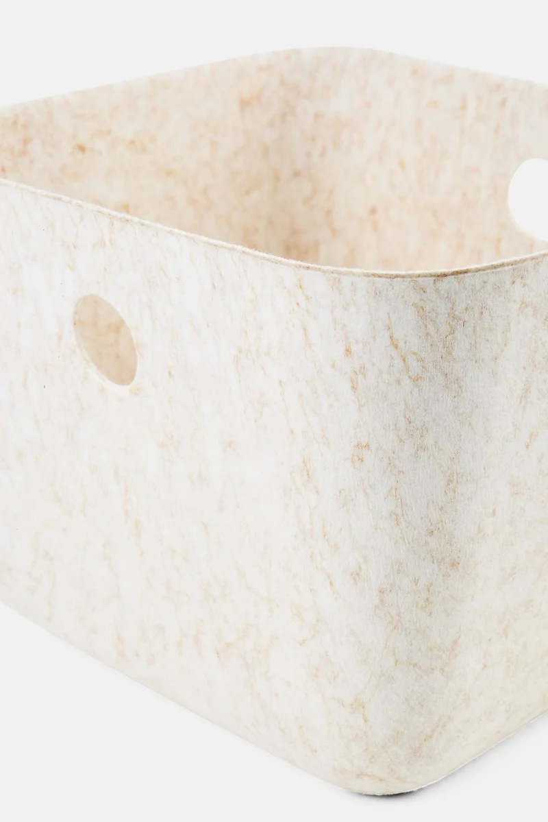 Muy Mucho Textured Side Handle Multi Purpose Storage Box, Beige