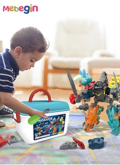 5 in 1 Dinosaur Deformable Building Toys with Storage Box, High-Quality Dinosaur Toys, Educational STEM Learning Toy, Easy to Assemble, Perfect for Kids who Love Taking Things Apart