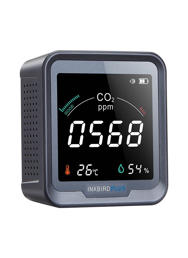 INKBIRD - INKBIRD Indoor Air Quality Monitor Temperature And Relative Humidity Carbon Dioxide Detector Indoor CO2 Meter With Alarm Function CO2 Detector For Grow Tents Wine Cellar Home PTH-9C - Image 1