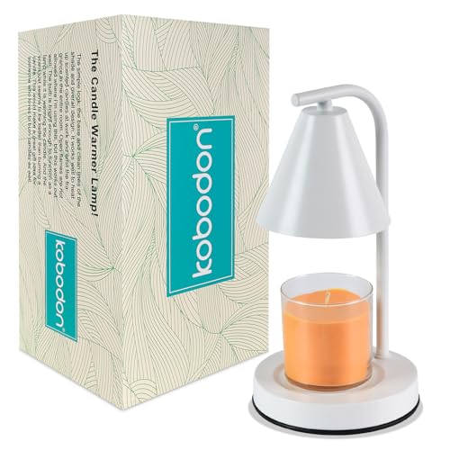 kobodon Candle Warmer Lamp, Electric Candle Lamp Warmer Birthday for Mom Women Home Bedroom Decor Dimmable Wax Melt Warmer for Scented Wax with 2 Bulbs, Jar Candles (White) - Image 2