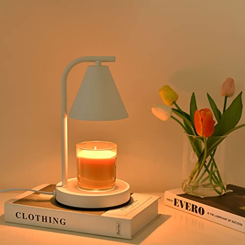 kobodon Candle Warmer Lamp, Electric Candle Lamp Warmer Birthday for Mom Women Home Bedroom Decor Dimmable Wax Melt Warmer for Scented Wax with 2 Bulbs, Jar Candles (White) - Image 5