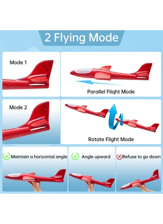 Iccbeeme 4 Pack Led Light Airplane Toys17.5 Large Throwing Foam Plane2 Flight Mode Glider Planefoam Airplane Flying Toys For Kidsoutdoor Sport Game Toysfoam Glider Airplanegift Toys For Boys Girls  - Image 4