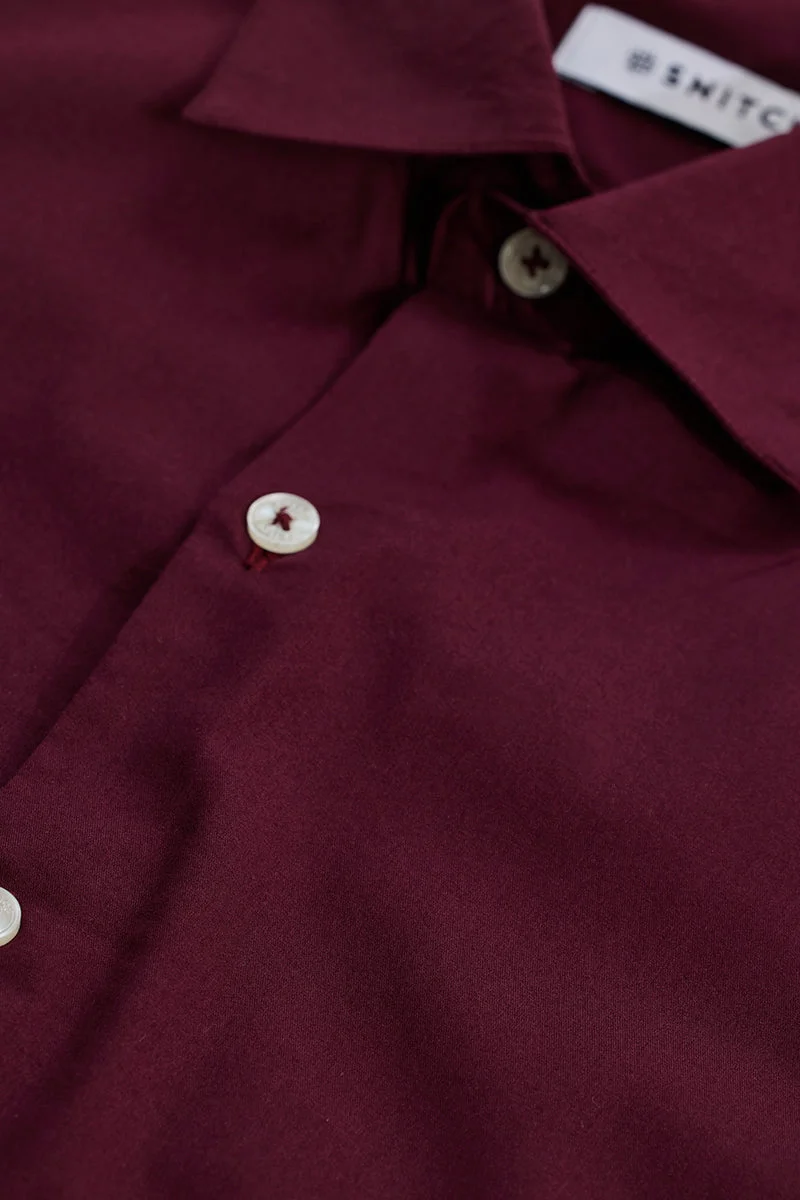 SNITCH Maroon Regular Fit Plus Size Shirt
