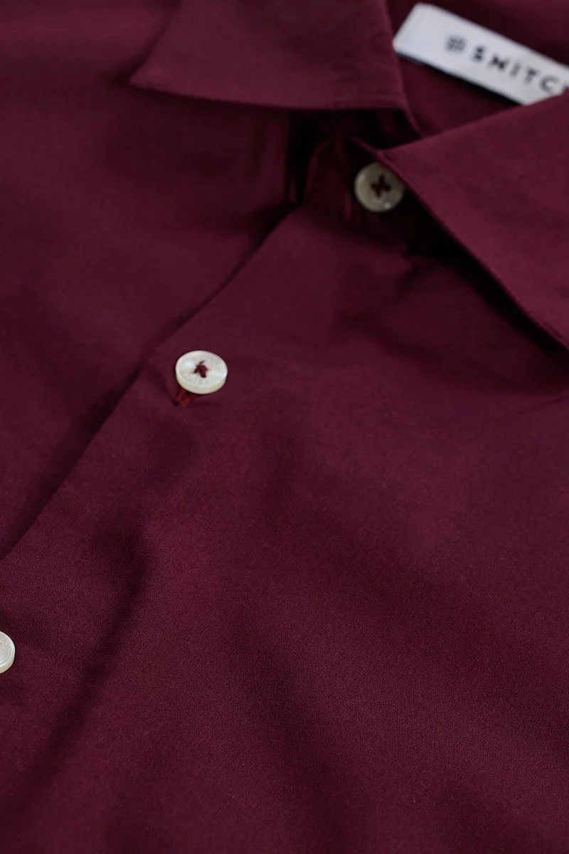 SNITCH Maroon Regular Fit Plus Size Shirt