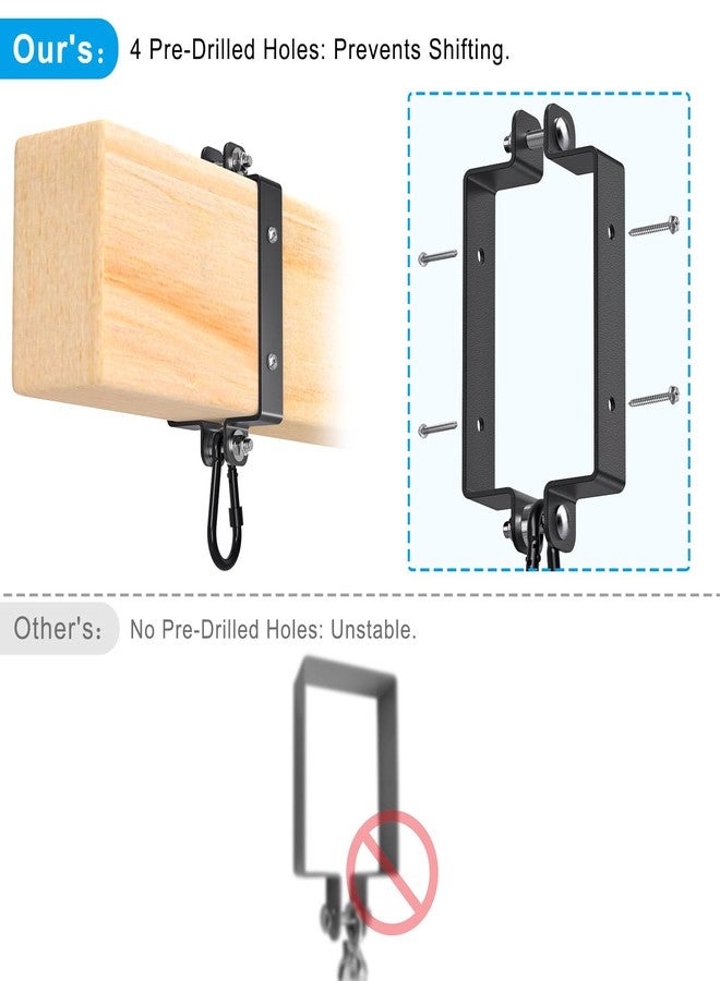 Dolibest Heavy Duty Swing Hangers for Wooden Sets Snap Hooks, 3mm Thickness Porch Swing Hangers, All-Steel Construction Beam Hanger Hook for Porch Swing, Hammock, Swing Seat Indoor/Outdoor Use- 2 Pcs - Image 5