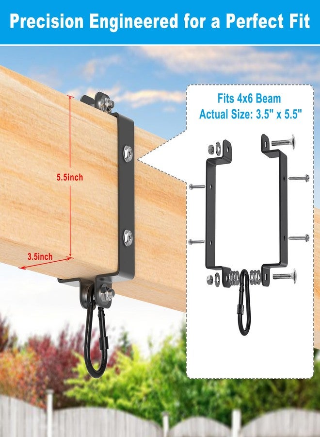 Dolibest Heavy Duty Swing Hangers for Wooden Sets Snap Hooks, 3mm Thickness Porch Swing Hangers, All-Steel Construction Beam Hanger Hook for Porch Swing, Hammock, Swing Seat Indoor/Outdoor Use- 2 Pcs - Image 4