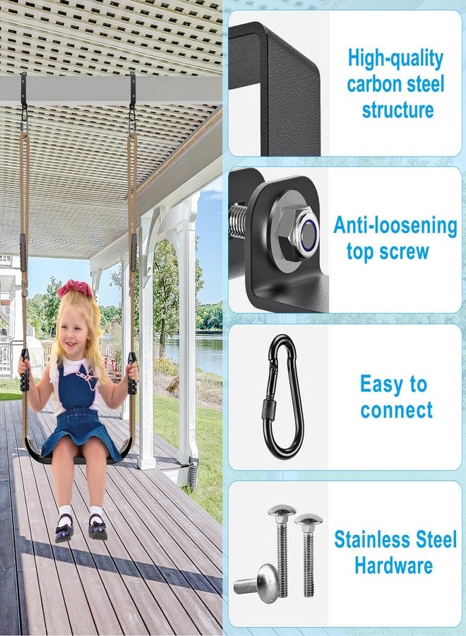 Dolibest Heavy Duty Swing Hangers for Wooden Sets Snap Hooks, 3mm Thickness Porch Swing Hangers, All-Steel Construction Beam Hanger Hook for Porch Swing, Hammock, Swing Seat Indoor/Outdoor Use- 2 Pcs - Image 3