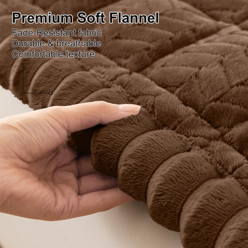 Smiry Non Slip Couch Covers for Dogs, Fuzzy Pet Couch Covers for 3 Cushion Sofa Pet Friendly, Soft Sofa Slipcovers Cushion Furniture Protector Washable (Brown, 27.6" x 70.9") - Image 4