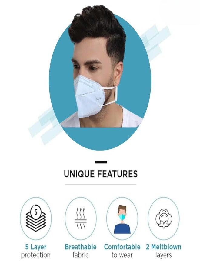 MASQ By Q-One 4 Layer, Anti-Pollution Reusable, with Ear Adjusters, Anti-Bacterial (BFE>99%), Cotton Cloth Face Mask Combo for Unisex, Men, Women (Black & White),Pack of 2 - Image 4
