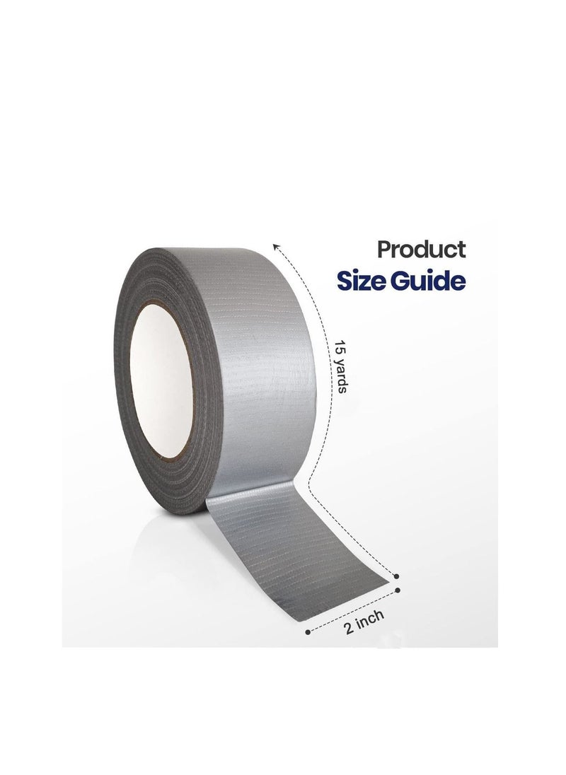 MARKQ - 4 Rolls Duct Tape | 2 inches x 15 yards Strong Adhesive Silver Tape for Packing, Kitchen Home, Office, Indoor & Outdoor Use - Image 1