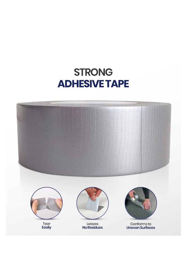 MARKQ - 4 Rolls Duct Tape | 2 inches x 15 yards Strong Adhesive Silver Tape for Packing, Kitchen Home, Office, Indoor & Outdoor Use - Image 1