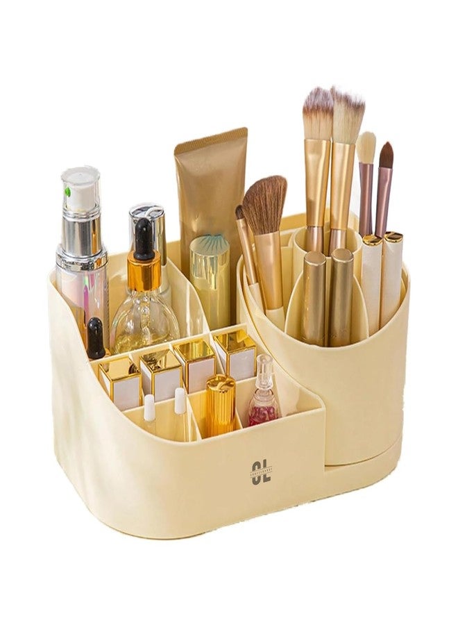 Craftlayout 360° Rotating Cosmetic Organizer | Multicolor Makeup & Jewelry Storage Box for Nail Polish Lipstick Brushes | Vanity Dressing Table Organizer for Bedroom & Bathroom - Image 1