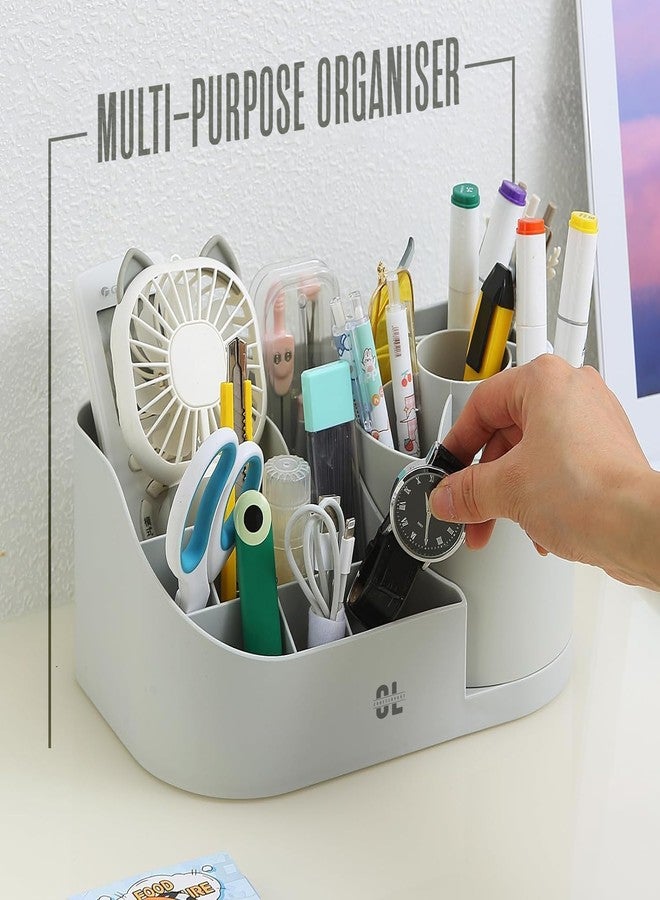 Craftlayout 360° Rotating Cosmetic Organizer | Multicolor Makeup & Jewelry Storage Box for Nail Polish Lipstick Brushes | Vanity Dressing Table Organizer for Bedroom & Bathroom - Image 2
