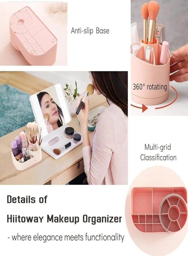 Craftlayout 360° Rotating Cosmetic Organizer | Multicolor Makeup & Jewelry Storage Box for Nail Polish Lipstick Brushes | Vanity Dressing Table Organizer for Bedroom & Bathroom - Image 4
