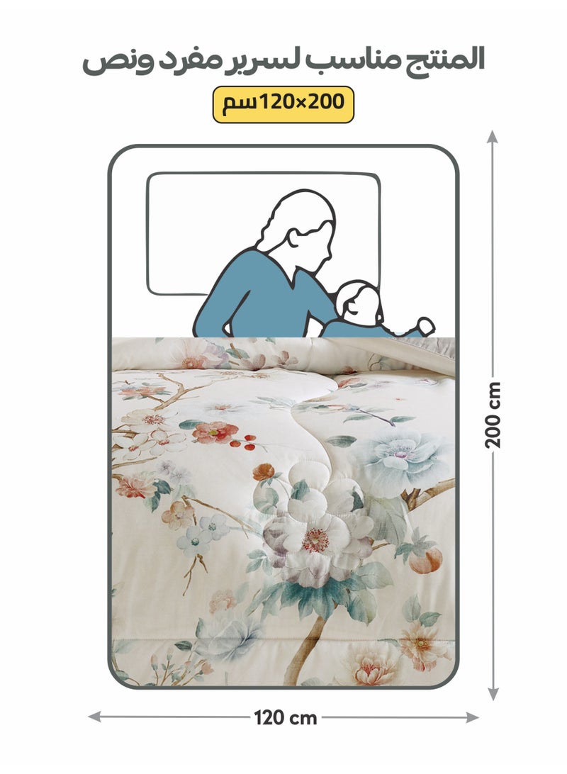 Donetella Bedding Comforter Set, twin Size Fits 120x200 cm - 4-Pcs Digital Print Quilted Bed Set, Microfiber Fabric - 1 Comforter, 1 Fitted Sheet, 1 Pillow Shams, 1 Pillowcases.  - Image 3