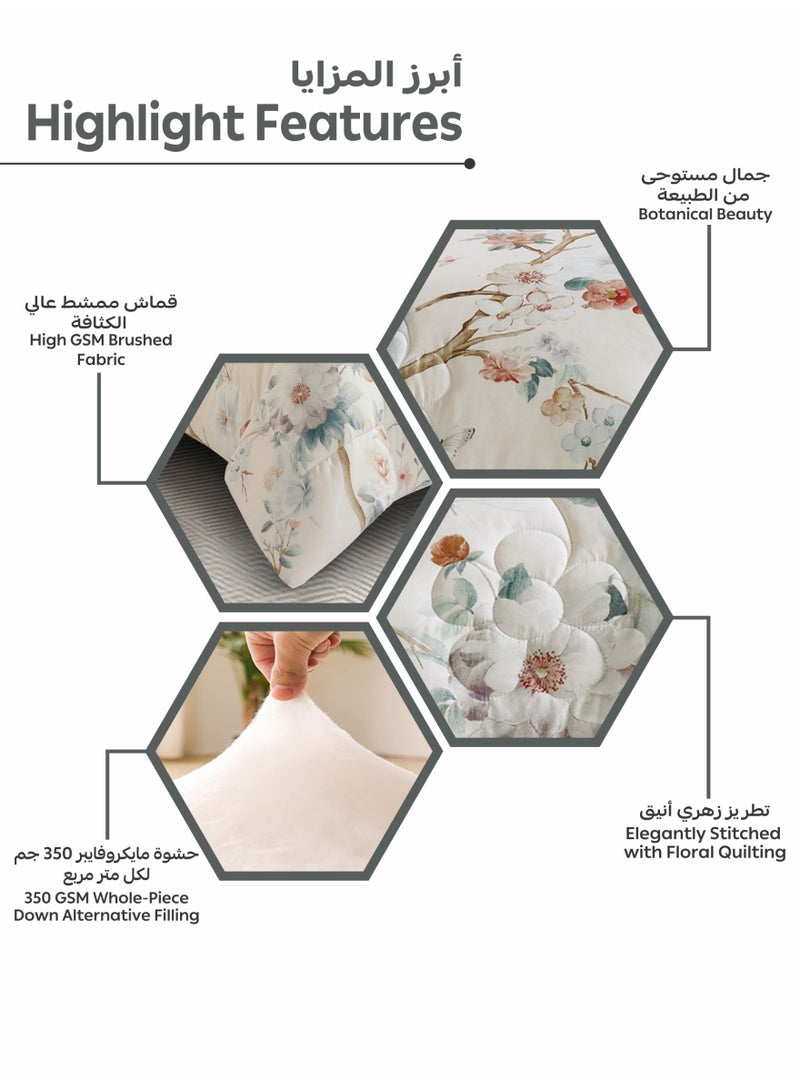 Donetella Bedding Comforter Set, twin Size Fits 120x200 cm - 4-Pcs Digital Print Quilted Bed Set, Microfiber Fabric - 1 Comforter, 1 Fitted Sheet, 1 Pillow Shams, 1 Pillowcases.  - Image 5