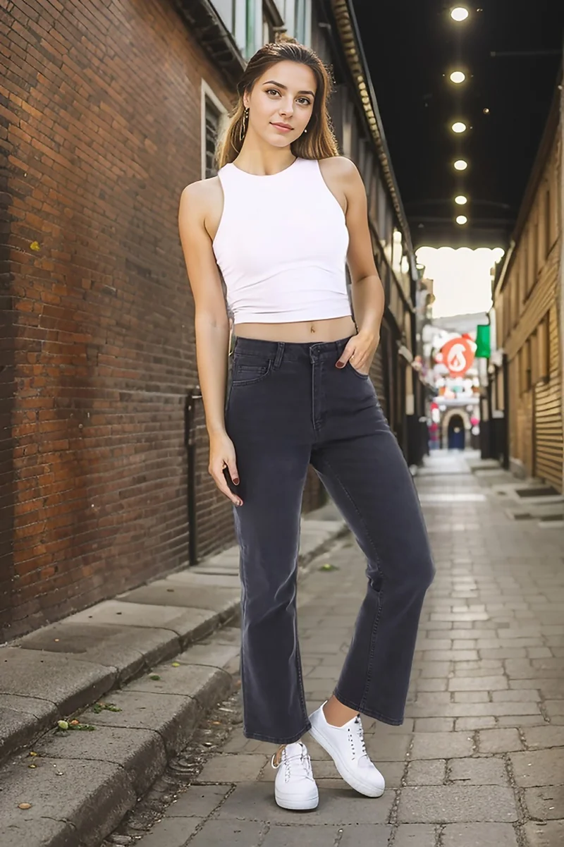 سيدي دينيم Women's High Waist Casual Jeans Plus Size Jeans - C602