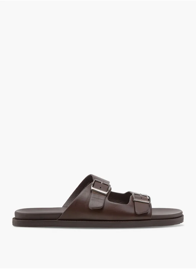 DUCHINI Men's Solid Slip-On Comfort Sandals