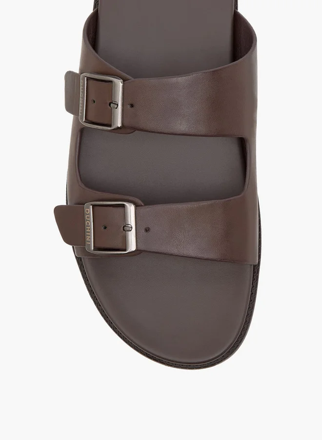 DUCHINI Men's Solid Slip-On Comfort Sandals