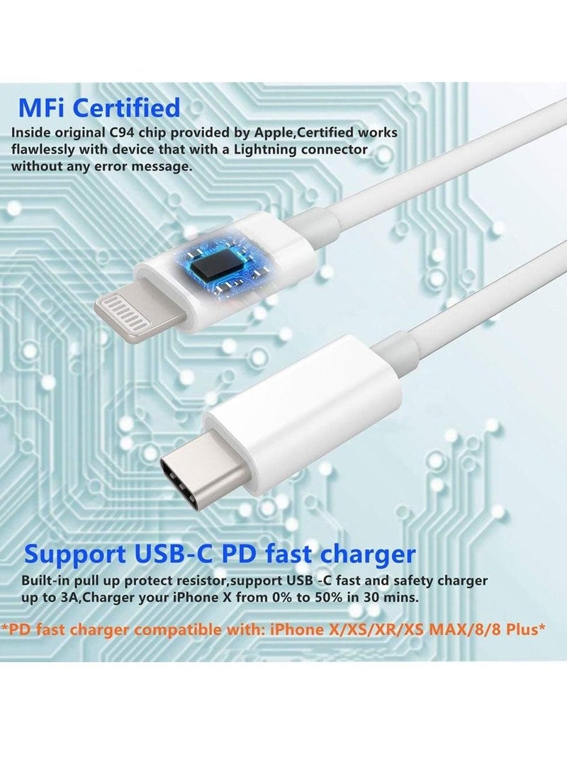 Generic - USB C to Lightning Cable 6.6ft [Apple MFi Certified] PD Fast Charging and Hi-speed Syncing Cord Compatible with iPhone X/XS/XR/XS MAX/8/8 Plus, iPad Pro 2017 - Image 1