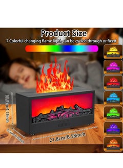 Vparty Mini Fireplace Aromatherapy Diffuser 7 Color Lights Fireside Bonfire Flame Air Humidifier for Home 150ml Timer & Auto-Off Essential Oil Diffuser with Remote for Spa, Yoga, Office (Black)  - Image 2