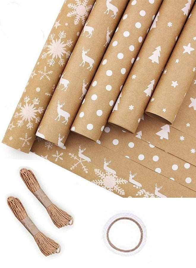 KLNAMAEAAN Premium Gift Wrapping Set with Double-Sided Tape, Decorative Ropes and Stickers - Elegant Luxury Wrapping Paper Kit for All Occasions - Image 1
