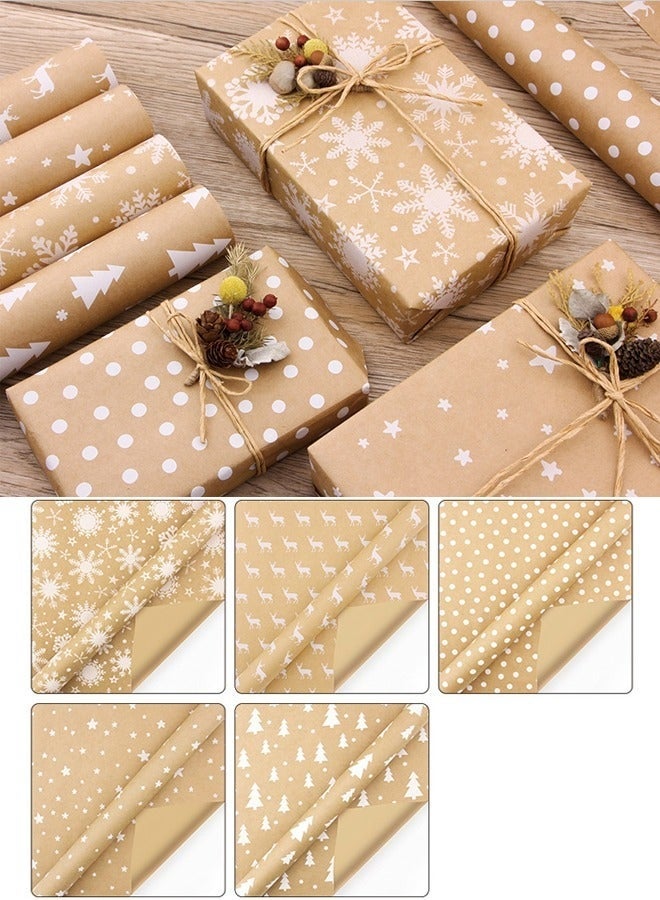 KLNAMAEAAN Premium Gift Wrapping Set with Double-Sided Tape, Decorative Ropes and Stickers - Elegant Luxury Wrapping Paper Kit for All Occasions - Image 3