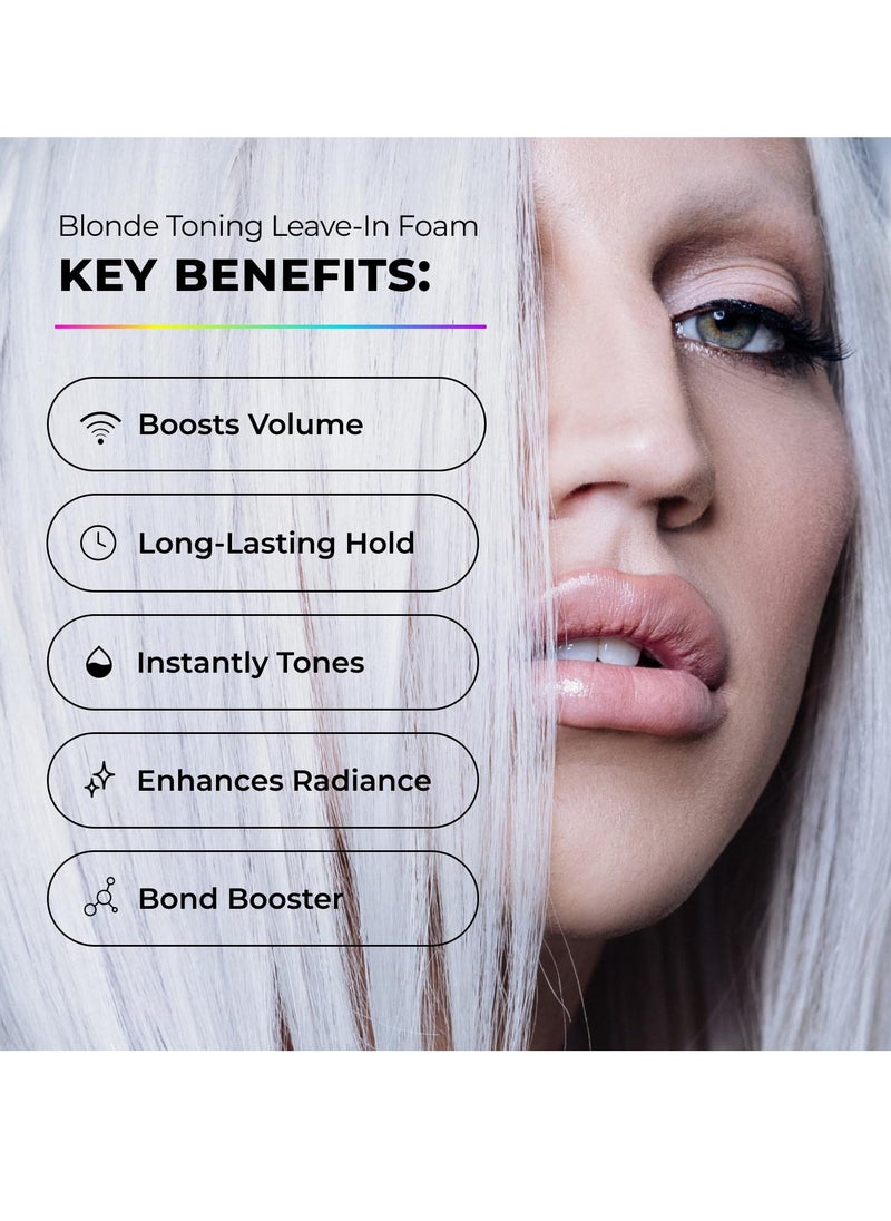 XMONDO XMONDO Hair Supernova Blonde Toning Leave-In Foam | Vegan Formula with Jojoba Oil & Bond Builder, Reduces Unwanted Brassy & Yellow Tones on Blonde, Highlighted, and Gray Hair | 6.7 Fl Oz, 1-Pack  - Image 3