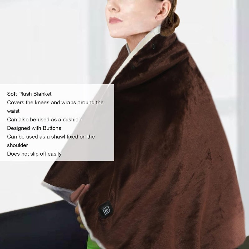 Electric Blanket Heated Throw, 3 Levels Temperature Soft Heated Blanket Shawl - Image 5